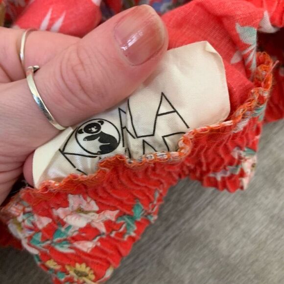 Vintage VTG Koala Red Floral Midi Maxi Skirt Medium Large - Picture 5 of 7